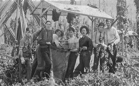 Hop Pickers in Original Hop Field_S BW